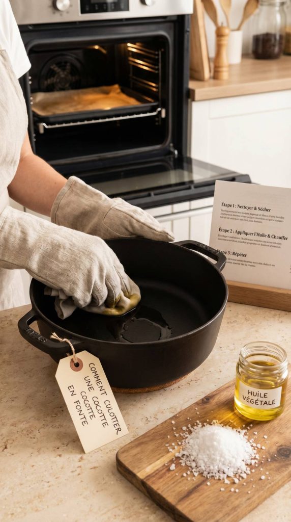 Comment culotter une cocotte en fonte brute ? méthode étape par étape