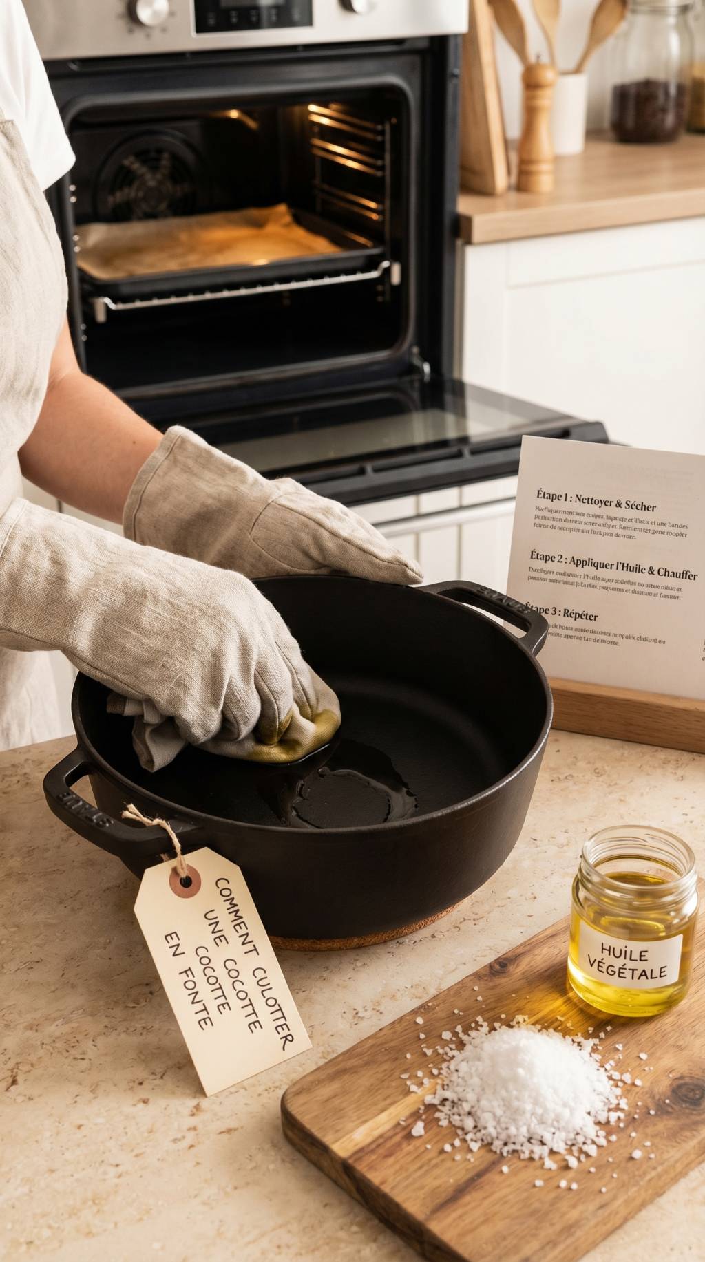 Comment culotter une cocotte en fonte brute ? méthode étape par étape